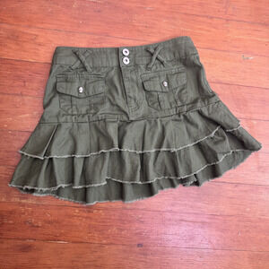 Social Collision Cargo Mini Skirt Tiered Pleated Pockets Indie Sleaze S